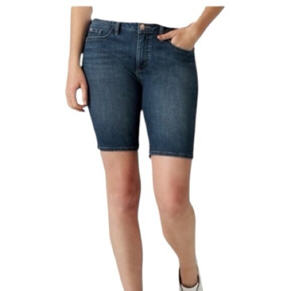 Lee Modern Series Curvy Fit Denim Bermuda Shorts Size 10 - Picture 1 of 10
